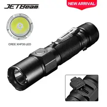 JETBeam ко-02 1800LM Мощный тактический светодиодный вспышка светильник Cree XHP35 светодиодный 18650 фонарь светильник Водонепроницаемый военная полиция светодиодный вспышка светильник