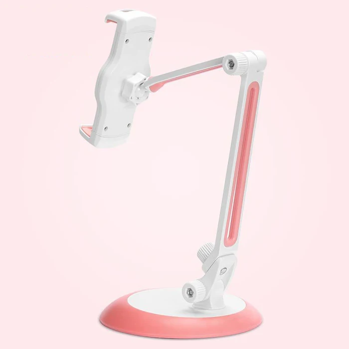 White Pink Для iPad Mini Air металлический алюминиевый сплав Подставка держатель настольный 4-1" гибкий Поворотный Кронштейн Поддержка Держатель для планшета - Цвет: White Pink