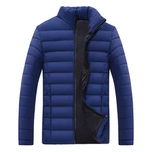 Темно-синее повседневное пальто для мужчин, зимний теплый плотный пуховик, большой размер 3XL 4XL, мужская верхняя одежда с подкладкой из утиного пуха