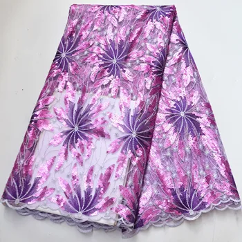 

New Sequins Lace Fabric 2020 High Quality Latest Sequins African Lace Fabric Wedding French Tulle Lace Fabric Nigeria Wedding