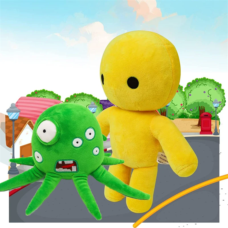 horror game joyville plush toy puzzle cartoon doll soft stuffed animal plushies figures halloween scary kids fans birthday gift 25/30cm Wobbly Life Plushie Game Stuffed Animal Octopus Monster Plush Toy Yellow Man Soft Doll Figure for Kid Fans Birthday Gift