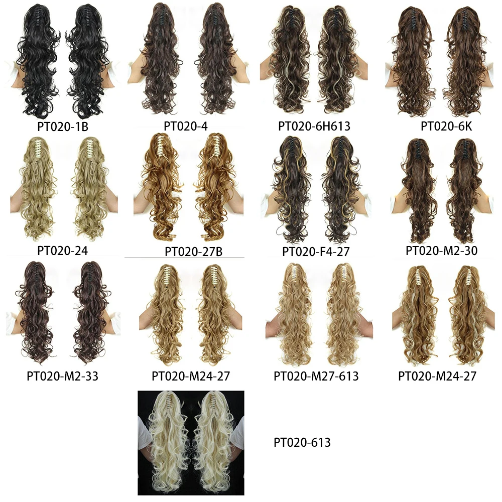AZQUEEN Synthetic Long Thick Wave Pony Fiber Claw Clip Wavy Ponytail Extensions Clip In Hair Extensions For Women