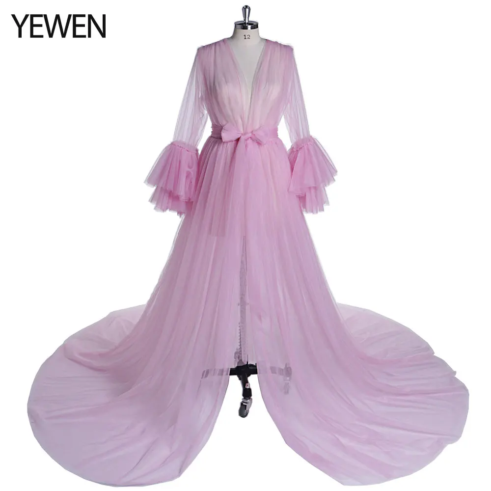 

Вечерние платья YEWEN из Мягкого Тюля, прозрачные, для беременных, реквизит для фотосессии