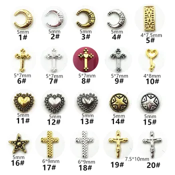 

50pcs/pack Japan 3D Alloy Nail Art Accessory Metal Nail Decoration Kawaii Moon Cross Heart Nail Parts DIY Nail Tools Supplies