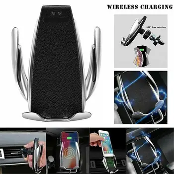 

Automatic Clamping Wireless Car Charger Mount Infrared Sensor Fast Charging Holder 360 °rotation Universal for most smart phone