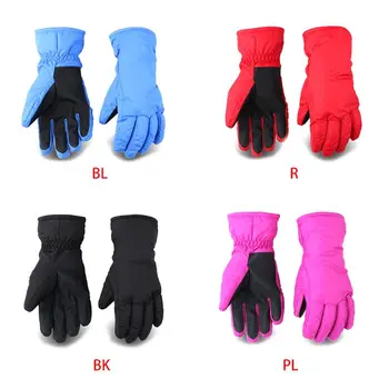 

2020 New Unisex Winter Waterproof Ski Gloves Plush Lined Warm Solid Color Non-Slip Mitten