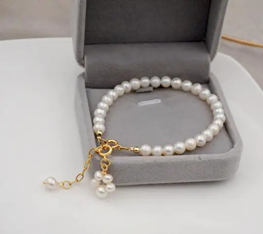 

New Arrival Favorite Pearl Bracelet Handmade Cat's Claw Style White Color Genuine Freshwater Pearls Jewelry Charming Women Gift