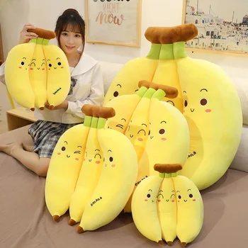 

New Arrival Creative New Style Banana Plush Toy Pillow Full Filling Animal Banana Doll Stuffed Cushion for Birthday Gifts