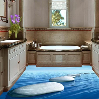 

[Self-Adhesive] 3D Large Cobblestone Road On The Water 143 Floor Wallpaper Mural Wall Print Decal Wall Murals