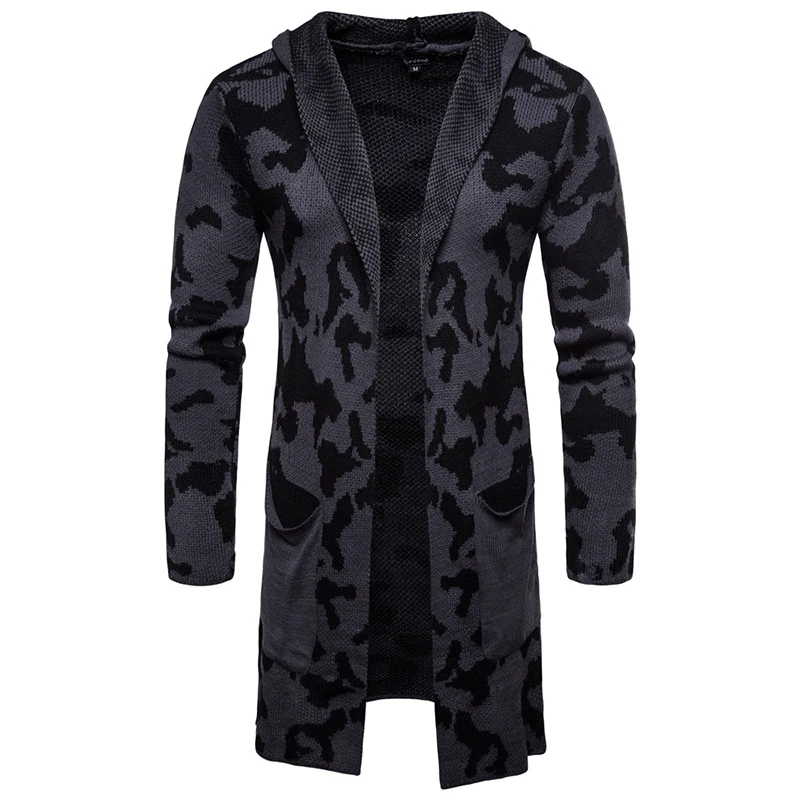 

Fashion Men Casual Sweater coat mens slim fit Cardigan Winter Hooded Neck Quality Knitted Brand Male keep warm Sweaters Tops