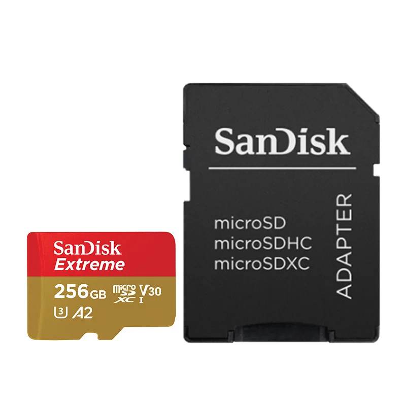 Карта Micro SD SanDisk 16 ГБ 32 ГБ MicroSDHC карта памяти 64 Гб 128 ГБ 200 ГБ 256 Гб 400 Гб MicroSDXC EXTREME PRO V30 U3 4K UHD TF карты - Емкость: red golden 256GB
