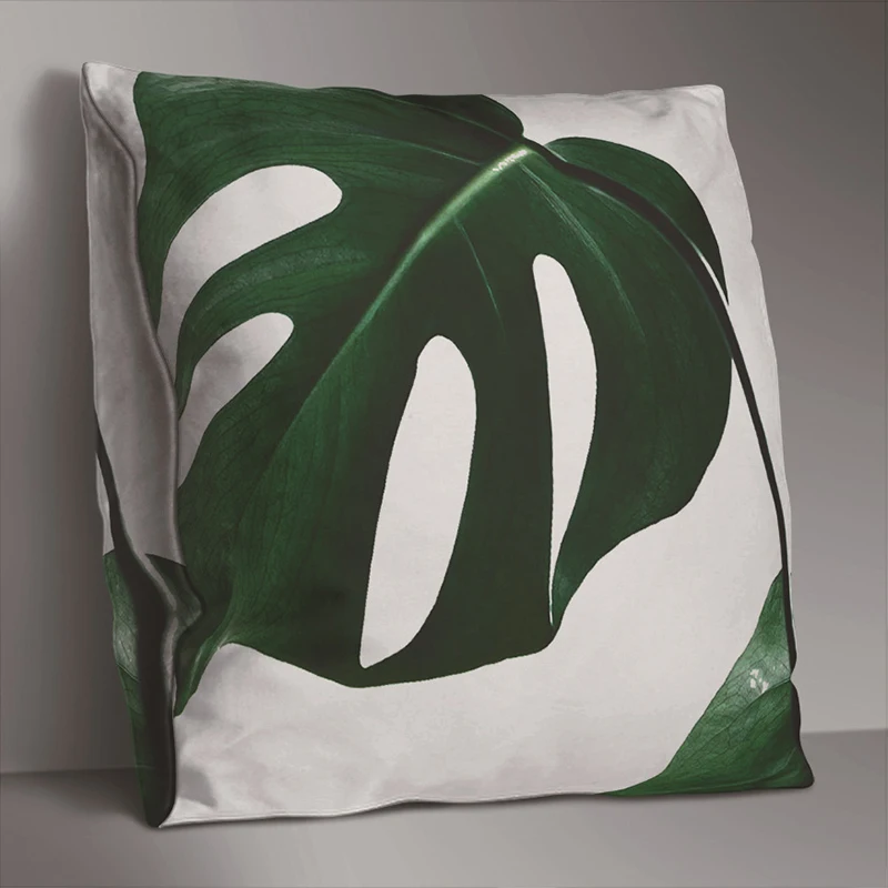 

Tropical Leaf Cactus Monstera Cushion Cover Polyester Throw Pillows Sofa Home Decor Decoration Pillowcase Single-sided
