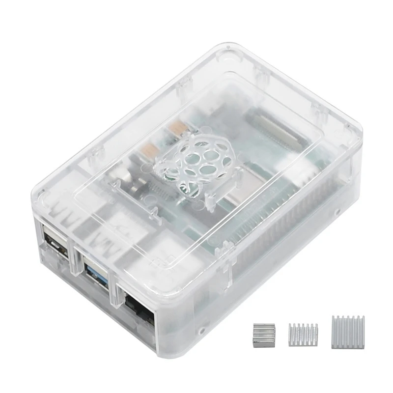 Для Raspberry Pi 4 Модель B 2G ram ABS чехол с серебряными радиаторами Поддержка 2,4/5,0 ГГц wifi Bluetooth 5,0 для RPI 4 DIY Kit