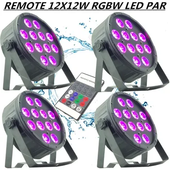 

4PCS/ 12X12W Remote led Par light RGBW PAR LED dmx512 disco light professional dj equipment