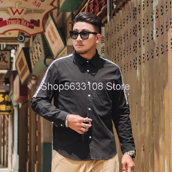 

C1109 Shirt Fat Fat Man Fat Man Men Men's Wear Plus Fat Plus Shirt Autumn Long Sleeve