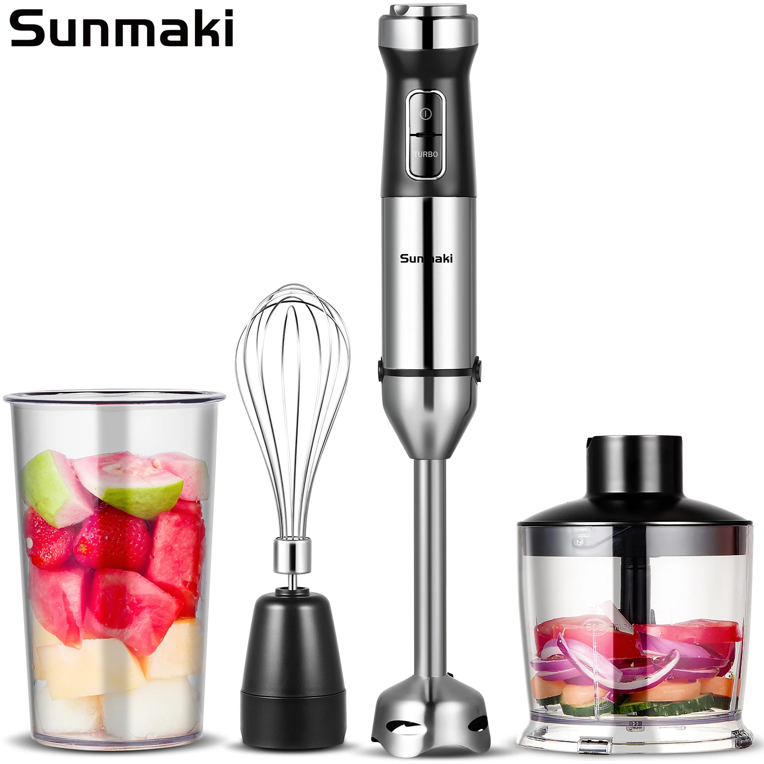 850W 4 in 1 Hand Blender Portable immersion for Kitchen Food Processor stick with Chopper Whisk Electric Mixer Juicer | Бытовая техника