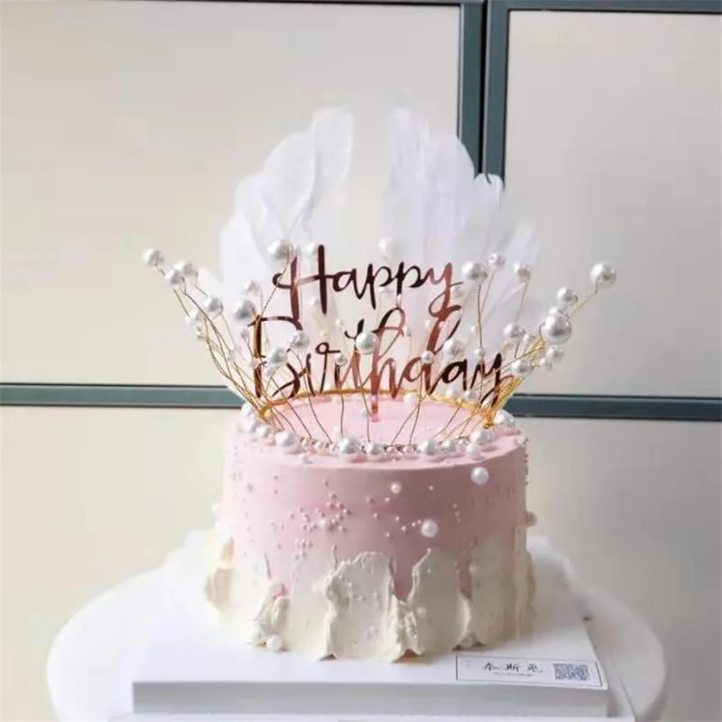 Металлическая жемчужная корона принцессы Cakelove крылья для торта блестящий