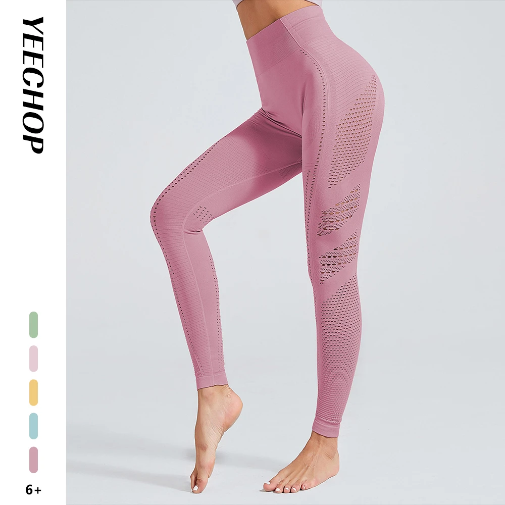 

Women Mesh Breathable Sweat Wicking Vital Seamless Leggings High Waist Tights Stretchy Scrunch Booty Workout Gym Yoga Pants