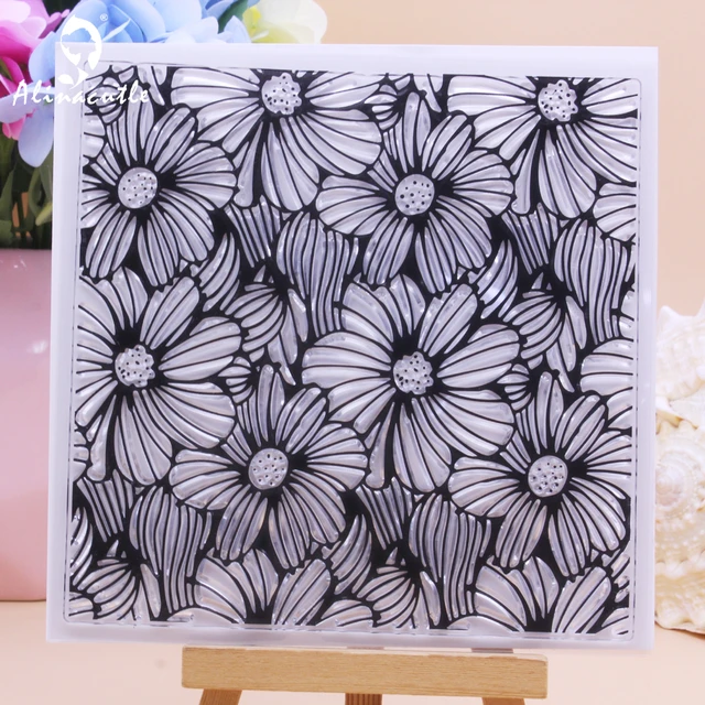 Alinacutle Floral Stamps Clear Stamps,Silicon Stamp,Paper Craft Ink Stamps for Handmade Card/Scrapbooking/Album/Planner, Paper Craft Transparent