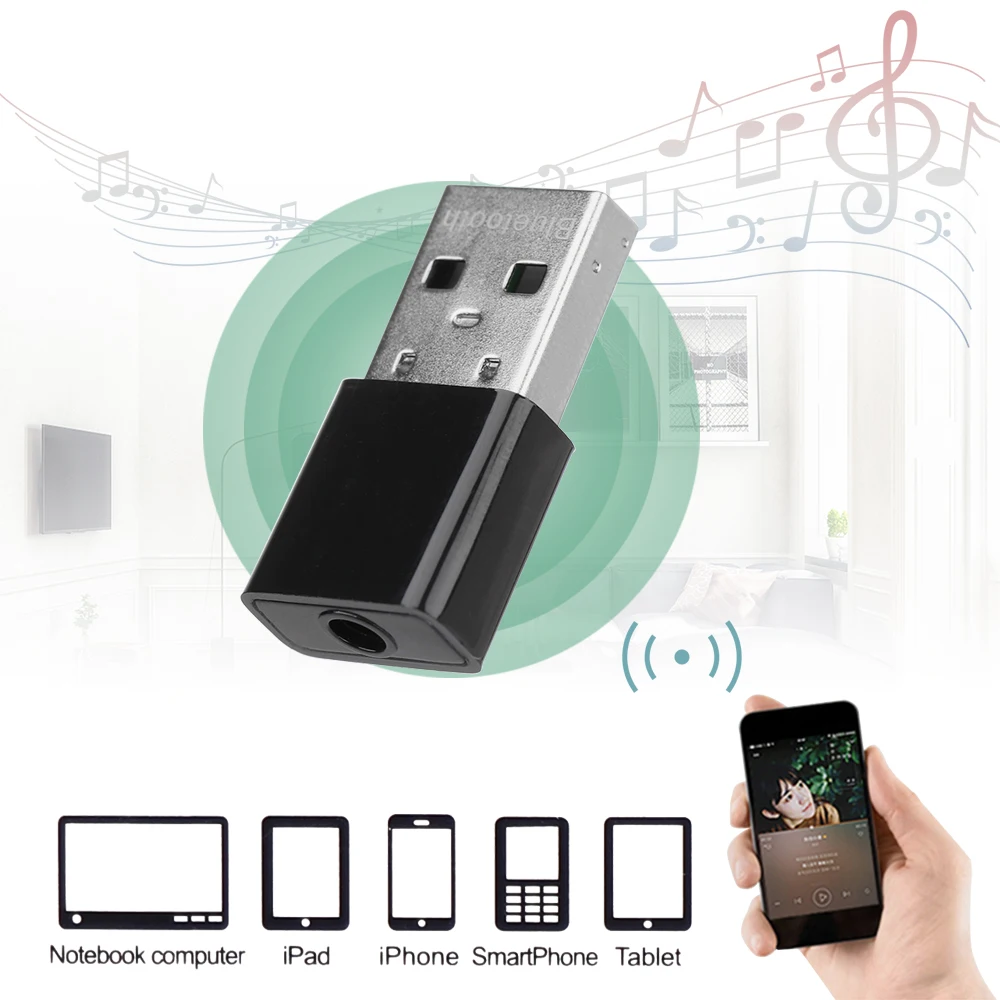 Мини Автомобильный Bluetooth приемник 3,5 AUX USB Bluetooth палка аудио приемник 5,0 Bluetooth адаптер передатчик беспроводной адаптер