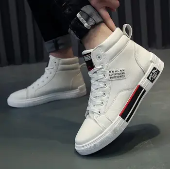 

Men's High Top white Sneakers Skateboarding Shoes Sports Shoes Breathable Hip Hop Walking Shoes Street Shoes Chaussure Homme