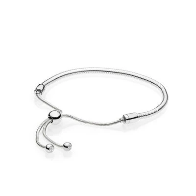 KAKANY 925 sterling silver 1:1 Genuine Glamour Gold Rose Sliding Basic Bracelet Fit DIY Beaded Original Women Jewel