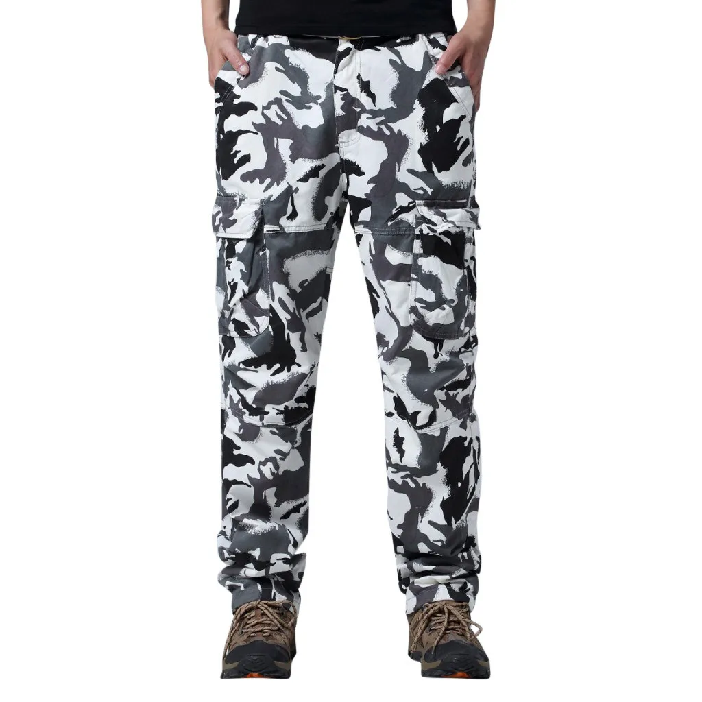 New Spring Autumn Sweatpant Fashion Men Outdoor Casual Solid Loose camouflage Pringting combat overalls Plus Size Spodnie