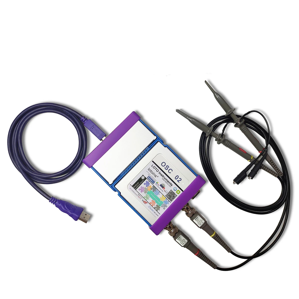 LOTO USB/PC Oscilloscope OSC2002 Series 1GS/s BW 50MHz 2-channel/ 5 in 1/ 8~13 bit Vertical Resolution/Protocols Decodeing