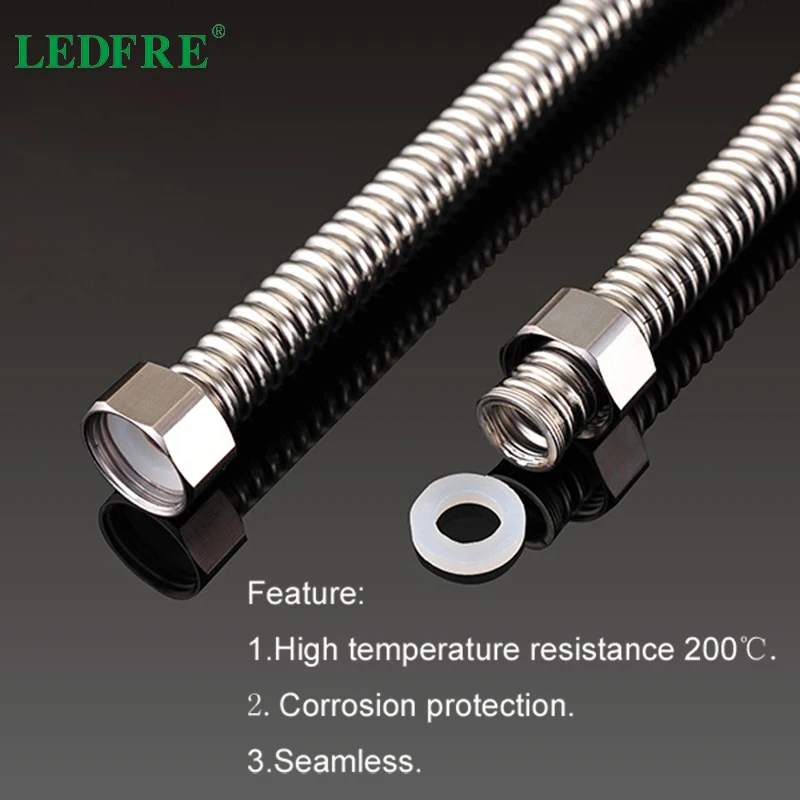 LEDFRE 304 гофрированная труба из нержавеющей стали 3/8 дюйма 1/2 3/4 1 дюйм DIY