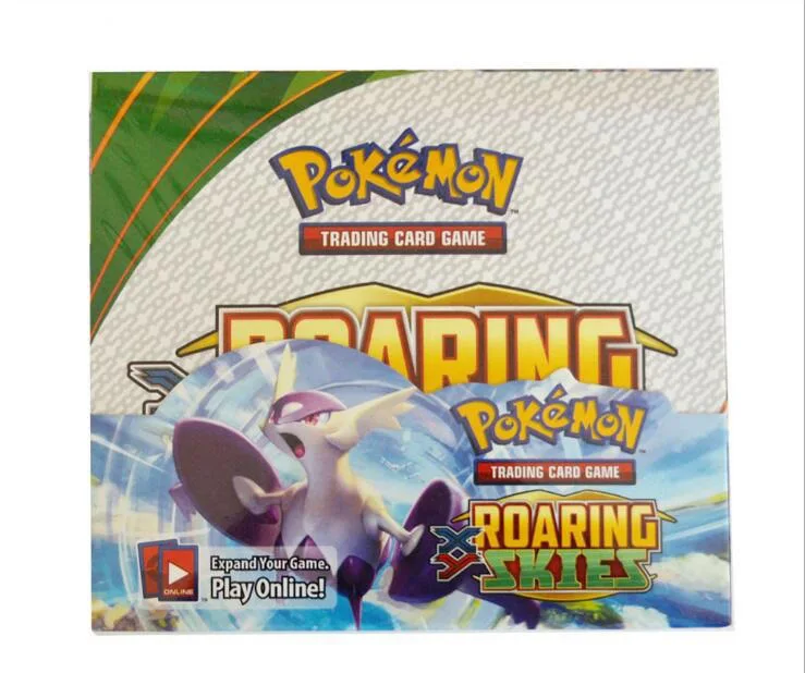 ROARING SKIES 36 упаковок в коробке Pokemon TCG: Sun& Moon Sm11, подвесной светильник, герметичная коробка, набор коллекционных торговых карточек, детская игрушка в подарок - Цвет: ROARING SKIES