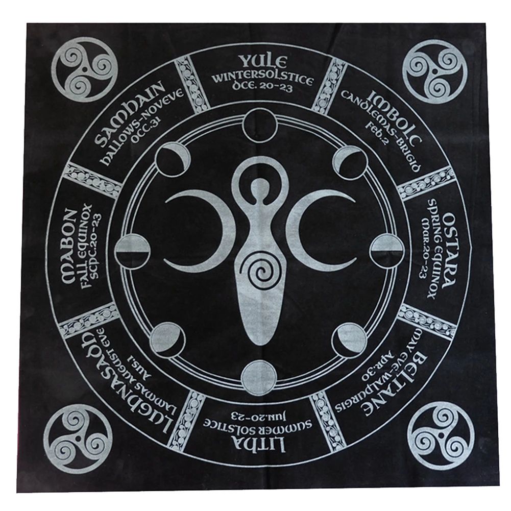 49 Cm Cover Accessories Astrology Mysterious Prints Triple Tarot Tablecloth Pagan Altar Anti-fouling Pentagram Board Game