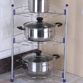 

2/3/5 Layers Carbon Steel Saucepan Organizer Holder Frying Pan Pot Shelf Kitchen Cookware Home Storage Rack Stand