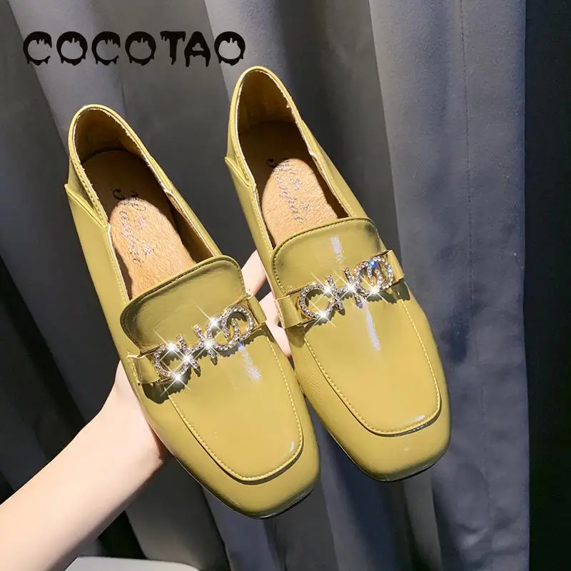 

English Wind Square Head Grandma Shoes Women With Thick Heels And Low Wear Small Leather Meshsoft Comfortable Ladies