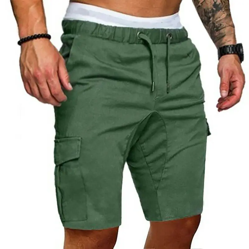Прямая сделка USSTOCK мужские летние шорты для занятий спортом в тренажерном зале для тренировок Брюки карго Брюки для бега - Цвет: Армейский зеленый