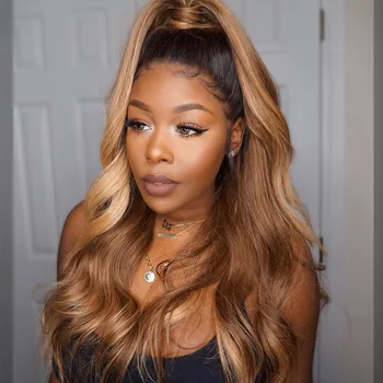 

Brazilian Ombre Lace Front Wigs with Baby Hair 360 Lace Frontal Human Hair Wigs Bleached Knots 200Density 360 Lace Wigs For Sale