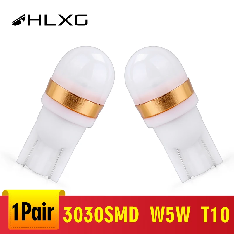 Hlxg 2шт T10 W5W SMD диодные лампы для автомобилей Светодиодный светильник автомобиля