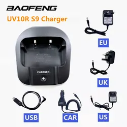 Baofeng – chargeur de batterie UV 10R EU/US/UK/USB/voiture, pour talkie walkie Portable UV10R/UVS9 Plus, Radio bidirectionnelle 