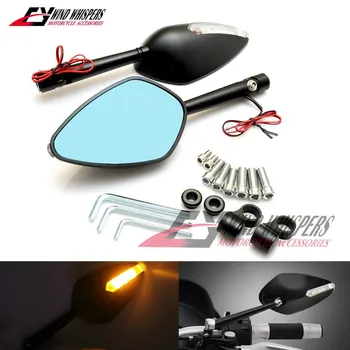 

Motorcycle CNC LED Turn signal rear view mirrors For Honda Suzuki Kawasaki Yamaha Ducati BWM Aprilla Street motobike Single hole