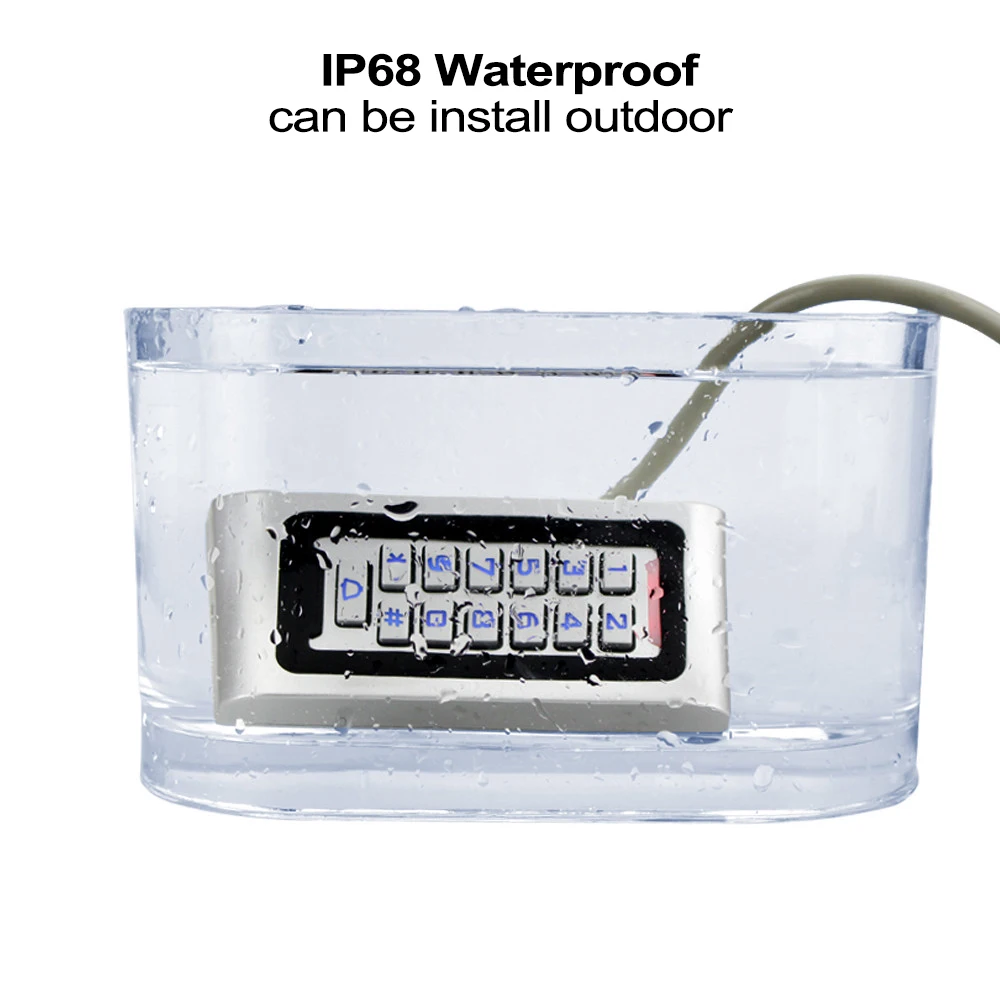 OBO IP68 Водонепроницаемая клавиатура контроля доступа Клавиатура RFID металлический корпус для двери Система контроля доступа открытый непромокаемый WG26 ридер