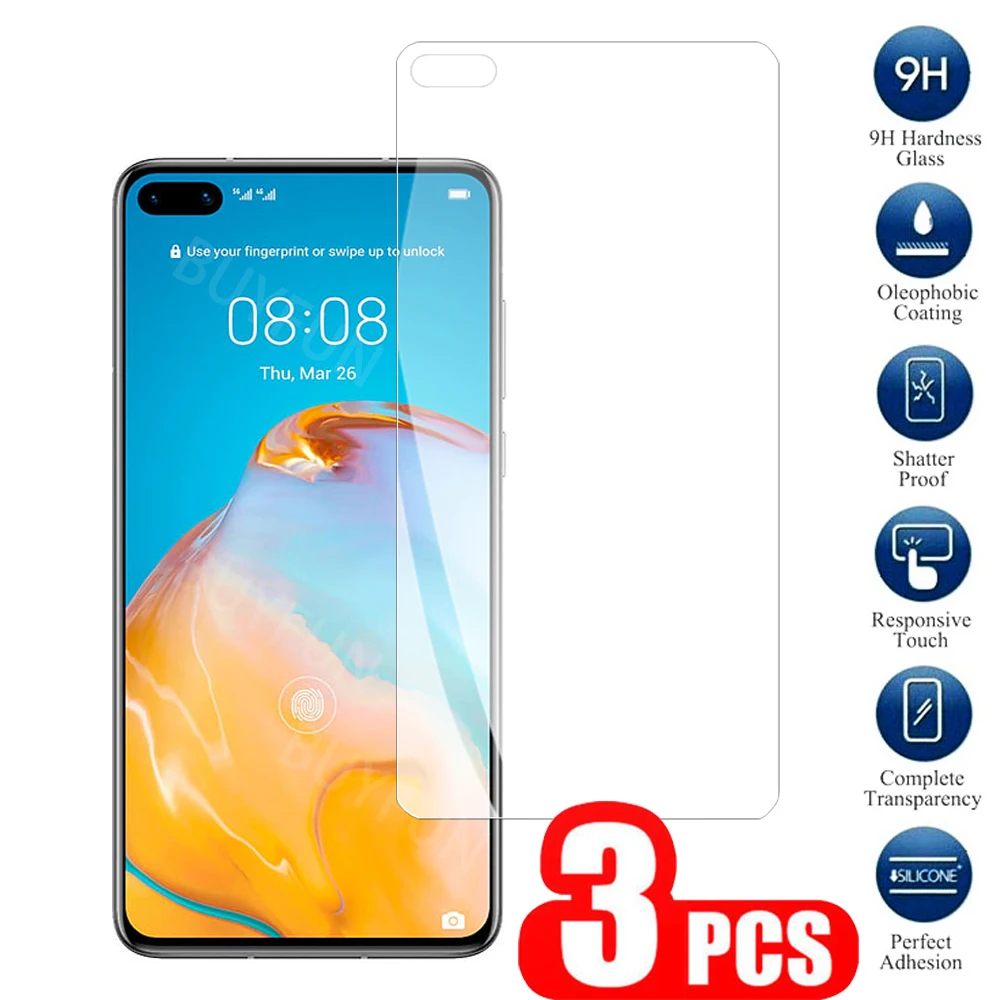 Защитное стекло для Huawei P40 Lite E P20 P30 Mate 30 20 закаленное Honor 10 защита экрана 3