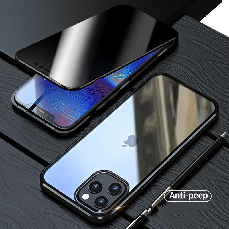 Магнитный адсорбционный антиподглядывающий чехол для iPhone 12 Pro Max Privacy двойная