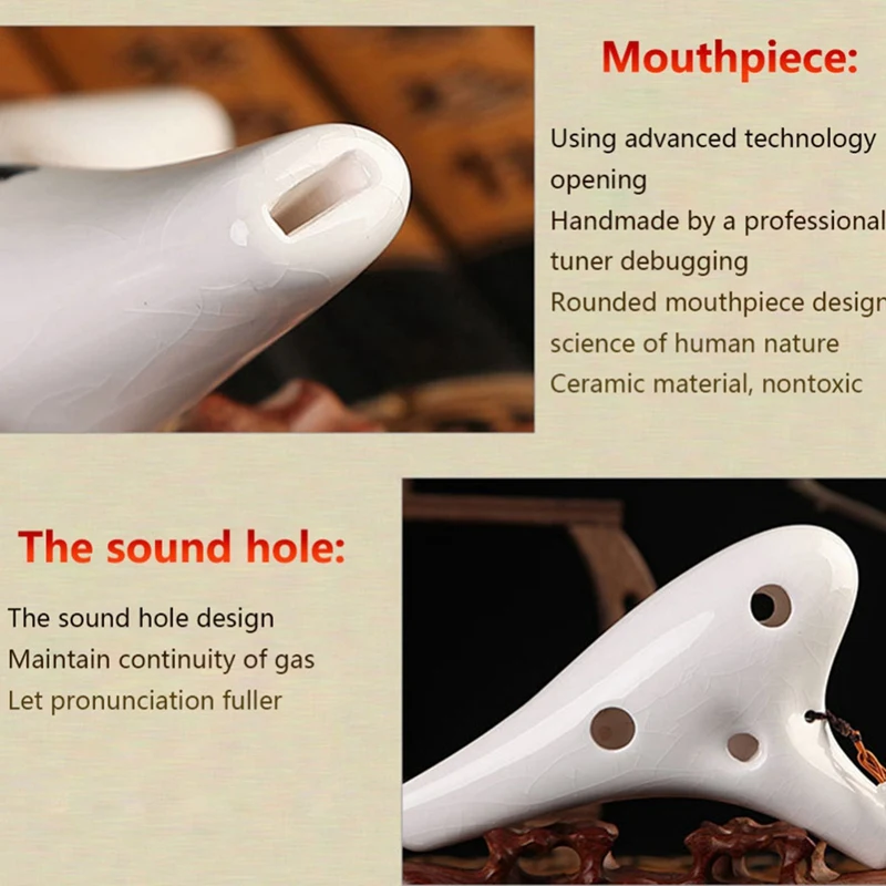 12 Holes Ocarina Of Time Ac Ceramic Flute Woodwind Orff Instrument Natural Sound