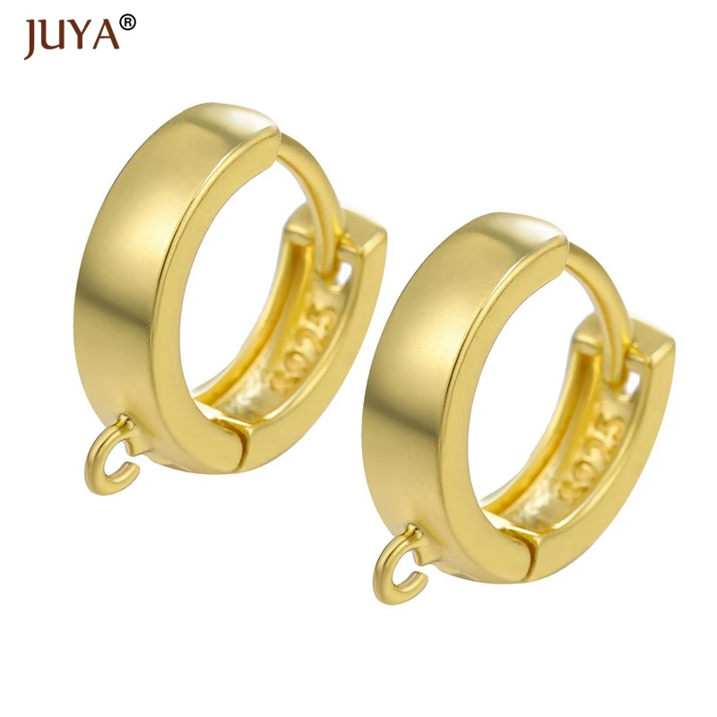 

Supplies For Earwire Jewelry DIY Earring Material Round Hoop Earrings Clasps Hooks Fittings 1 Pair