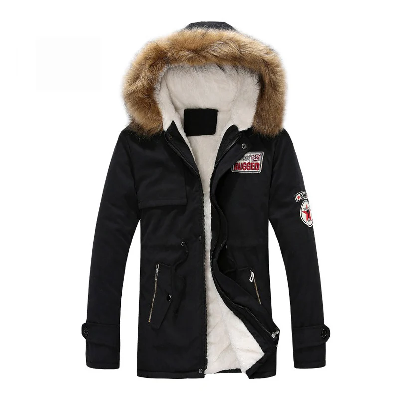 Парка, мужские пальто, зимняя куртка, Мужская тонкая утолщенная меховая верхняя одежда с капюшоном, теплое пальто, верхняя брендовая одежда, повседневное мужское пальто, Veste Homme, топы