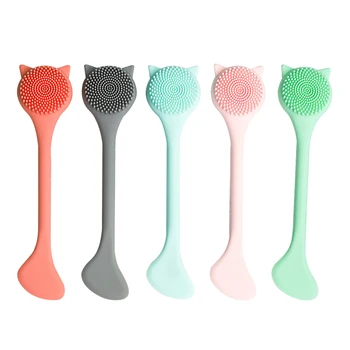 

5 Color Soft Silicone Facial Cleansing Brush Exfoliating Pore Cleansing Brush Soft Hair Clean Brush Skin Massager Cleaning Brush