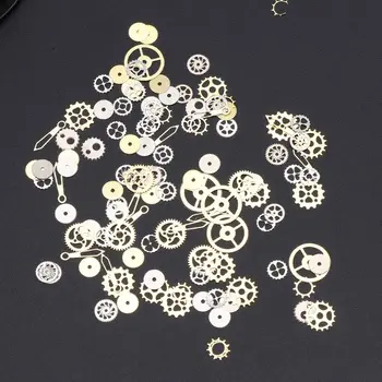 

120Pcs Mixed Steampunk Cogs Gear Clock Charm UV Frame Resin Jewelry Fillings DIY 23GE