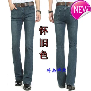 

Leg Mens Flared Jeans Trousers High Waist Long Flare Jeans For Men Bootcut Blue Jeans Hommes bell bottom jeans men