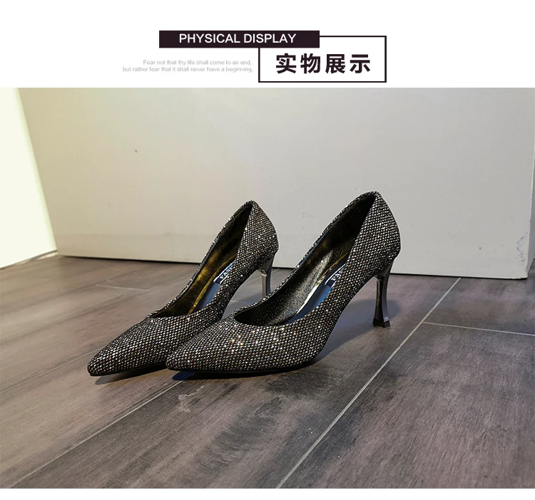 

2020 new trendy sexy banquet temperament must-have popular single shoes high heel women's shoes 34-39