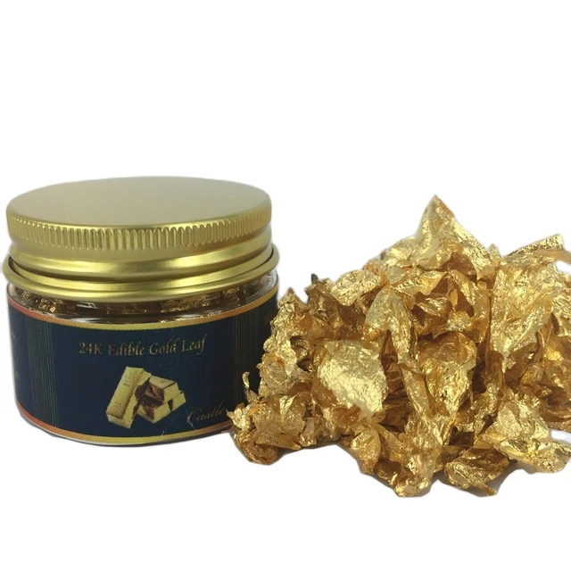 100 Mg Genuine Gold Flake Leaf-edible Gold Leaf For Cake Wine Food Baking  Arts Decoration 24 K Edible Gold Leaf - Craft Paper - AliExpress
