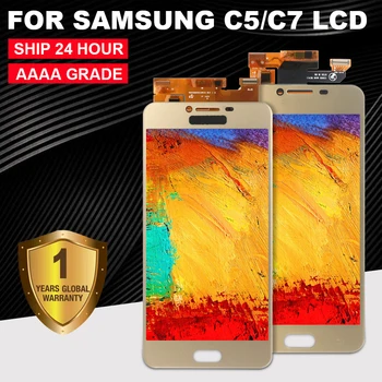 

AAAA++++ For Samsung Galaxy C5 C7 Amoled LCD Display Touch Screen Digitizer Screen Assembly Replacement Parts 100% Test